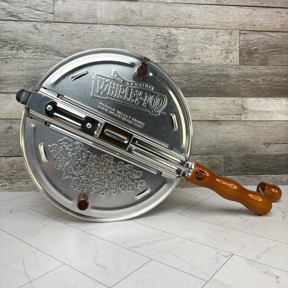 Original Whirley Pop 6 Qt Stovetop Popcorn Popper Silver Aluminum Hand Crank